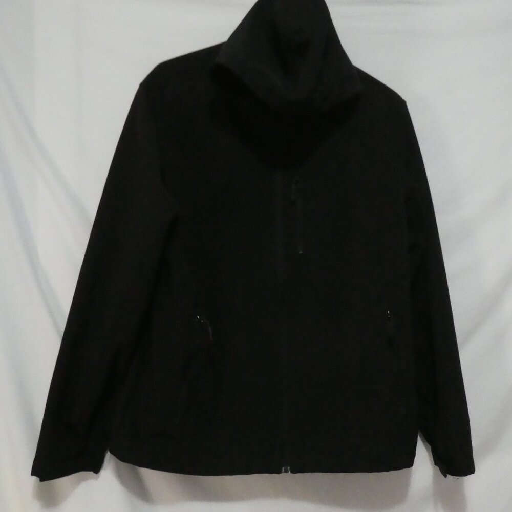 ATHLETIC WORKS | medium | Black Zip-Up Fleece Lined Hooded Jacket | Zip Pockets